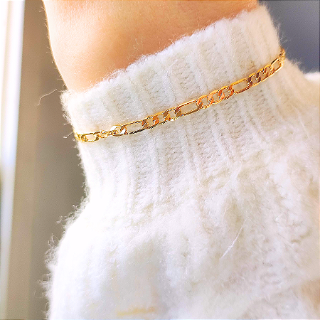 Pulseira Dourada de Elos Grumet