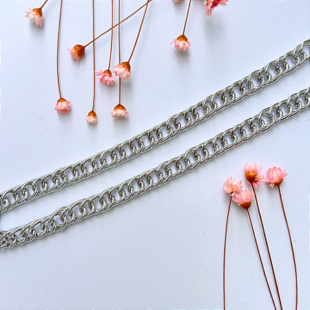 Choker Prateada Elos Duplos