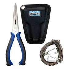 Alicate fisherman`s pliers Marine com bainha e cordão de segurança
