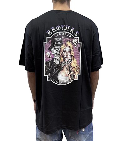 CAMISETA BROTHAS E CASH x MT$ "CAVEIRA"