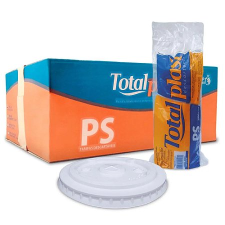 Tampa descartável Ps 200/250ml cx c/ 20x50 -  Totalplast