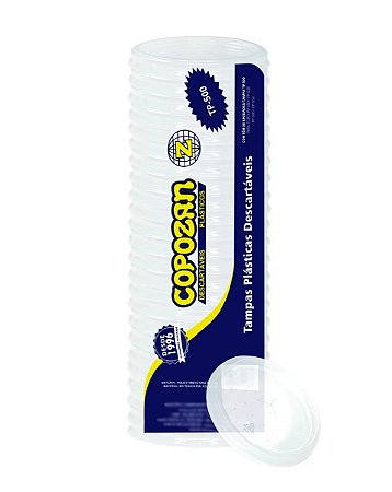 Tampa para Copo s/ Furo TP-500 PP caixa c/ 20X50 - Copozan
