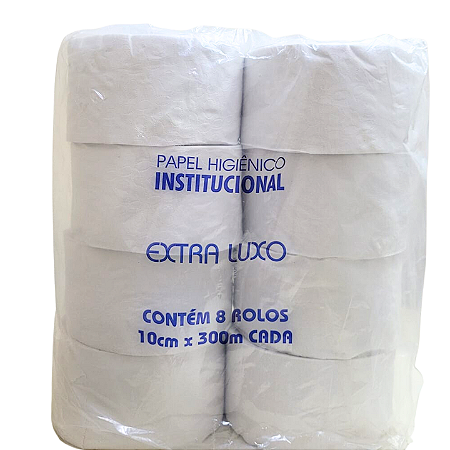 Papel Higiênico Rolão 300m Branco Luxo com 8 un. - Institucional