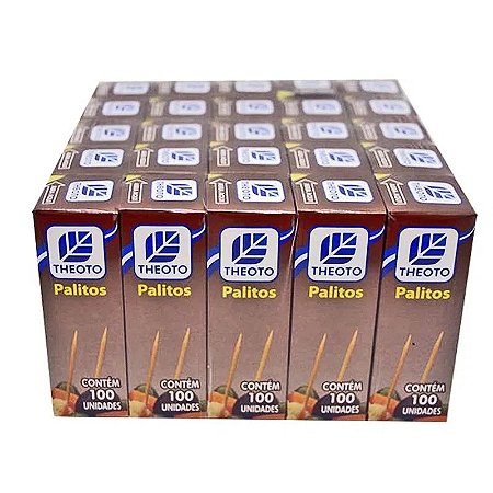 Palito de Dente 25x100 (Paliteiro) - Theoto
