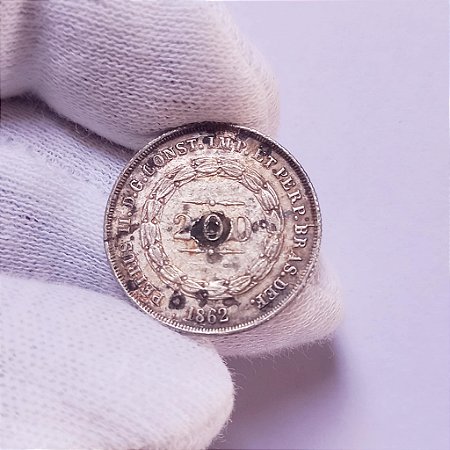Moeda de Prata 200 Réis de 1862