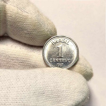 Moeda de 1 Centavo de 1987 Aço Inox