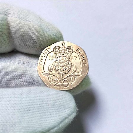 Moeda Estrangeira Twenty Pence de 1987 Inglaterra