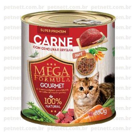PATE PARA GATOS 280 GR GOURMET CARNE COM CENOURA E ERVILHA
