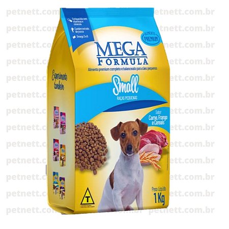 RACAO PARA CÃES PEQUENO PORTE SABOR CARNE,FRANGO E CEREAIS 1 KG