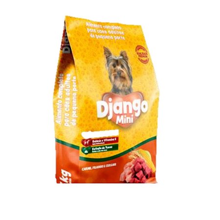 DJANGO MINI CÃES ADULTO RAÇA PEQUENA E MÉDIA    7 KG CARNE, FRANGO E CEREAIS