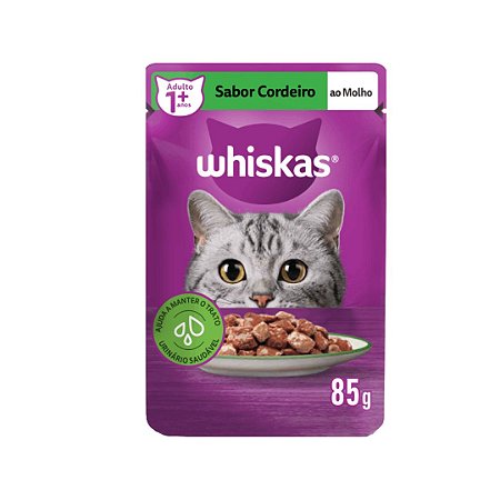 Ração Úmida Whiskas Sachê Cordeiro ao Molho Gatos Adultos 85 g