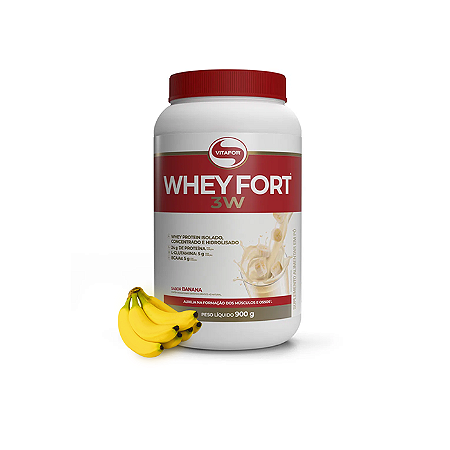 Whey Fort 900g 3W BANANA - Vitafor