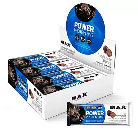 Power Protein Bar c/8 de 90g - DARK CHOCOLATE TRUFFLE - Max Titanium