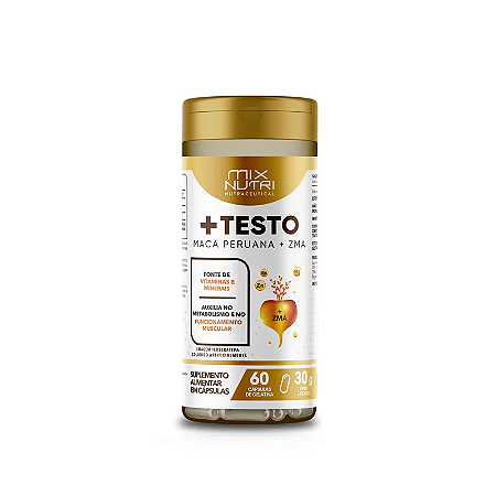 Testo + Maca Peruana + Zma 60cps - Mix Nutri