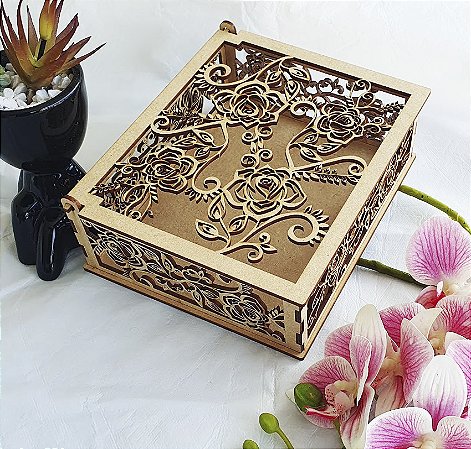 Caixa para convites Casamento Padrinho mdf cru 18 x 15 x 8cm.