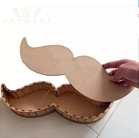 Caixa Bigode Mustache Dia Dos Pais Bombom Presente Mdf.