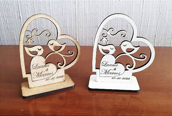 Decoração De Mesa Casamento/ Bodas Personalizada Mdf Crú