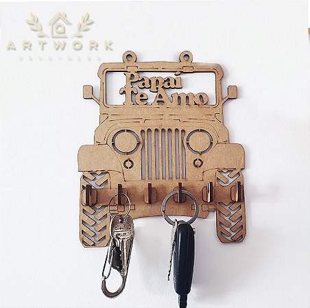 Kit Porta Chave Mdf Jeep 17cm Lembrancinha Dia Dos Pais