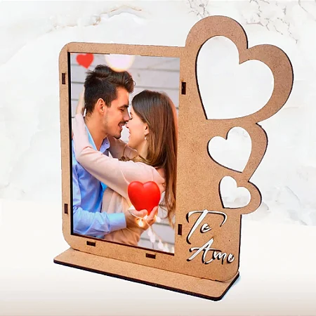 Porta Retrato 15x10 Te Amo Mdf Crú