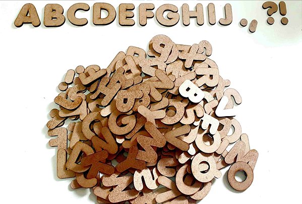 Alfabeto 6 Jogos De Letras De A A Z Mdf Crú 4 Cm.