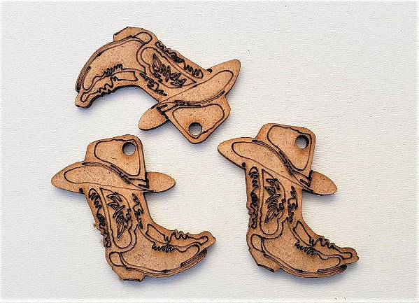 Apliques Botas Chapéu Mdf Crú Festa de Peão/ Cowboy/ Junina