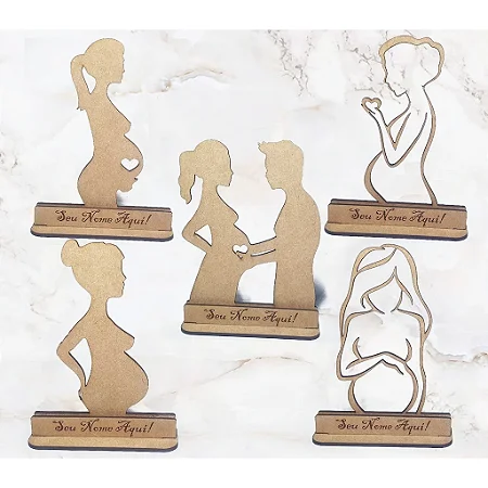 Enfeite de mesa Grávida Chá De Bebê Batizado Personalizada Mdf.