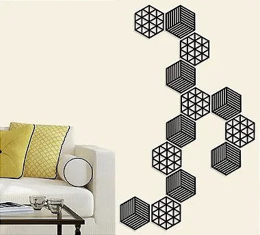 Aplique Cobogó Decorativo Mdf Hexagonal