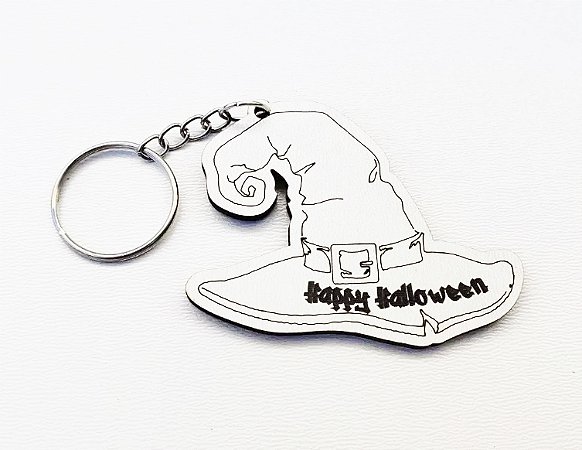 Chaveiros Mdf Halloween Chapéu de bruxa Lebrancinha.