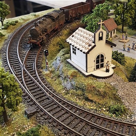 Capelinha Rural - Ho 1:87 / Maquetes mdf Branco.