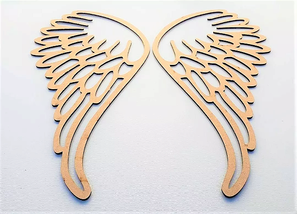 Par Asas Anjo Vazada Batizado Aplique Em Mdf 3mm Parede