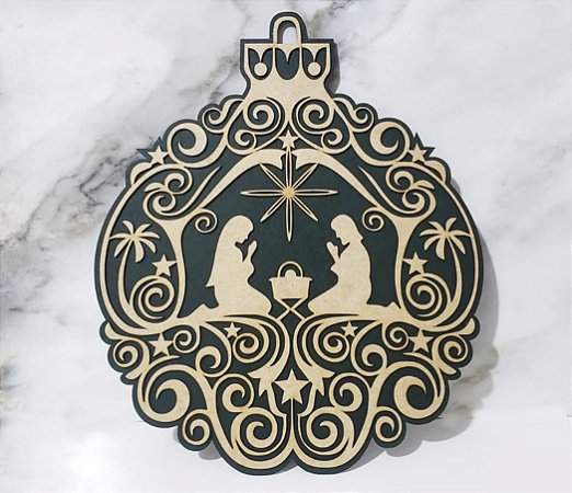 Quadro Placa, Guirlanda, Enfeite de Porta Presépio Natal mdf Cortado a Laser