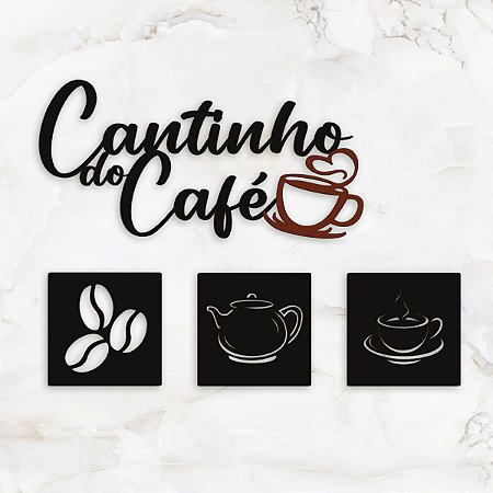 Kit Quadros Placas Letreiro Em Mdf Decoração Cantinho Do Café.