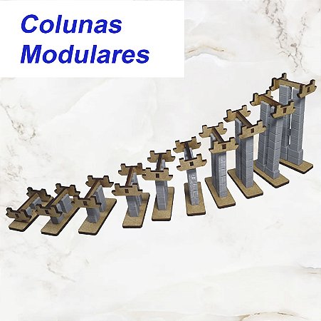 Colunas para Rampa Modular Ferreomodelismo Trem Escala HO 1/87 para Maquetes Dioramas