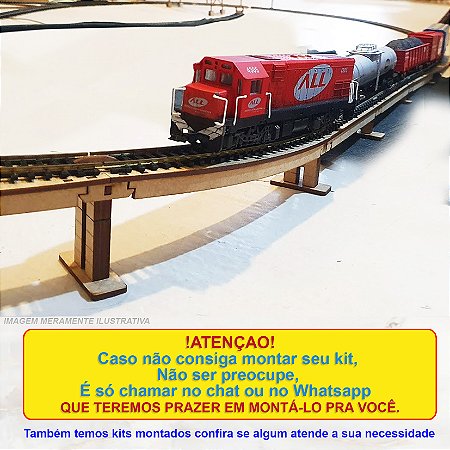 Bases Para Rampa Modular Ferreomodelismo Trem Escala HO 1/87 para Maquetes Dioramas