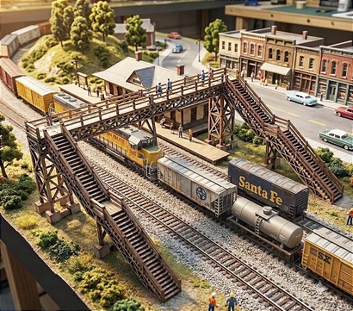 PASSARELA DE PEDESTRES MODULAR FERROMODELISMO ESCALA HO 1;87 MAQUETES E DIORAMAS P PINTURA