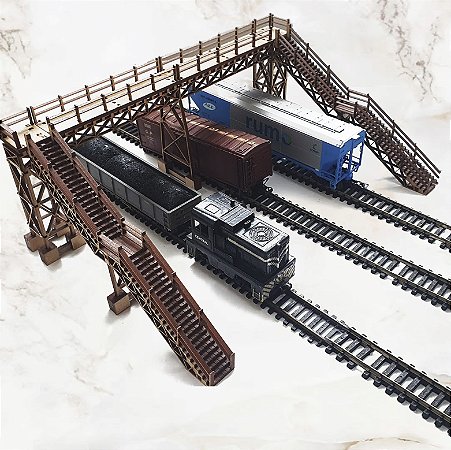 PASSARELA DE PEDESTRES MODULAR FERROMODELISMO ESCALA HO 1;87 MAQUETES E DIORAMAS P PINTURA