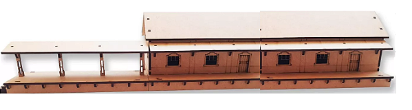Estação Férrea grande- Ho 1:87 Maquetes/ Modelísmo mdf p/ Pintura (pedido de cliente)