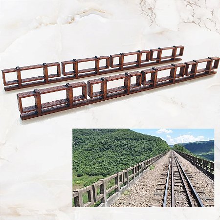 Cerca Guarda Corpo Para Ponte e Viaduto Escala HO 1;87 mdf corte Laser Ferromodelismo/ Maquetes/ Dioramas p/ Pintura