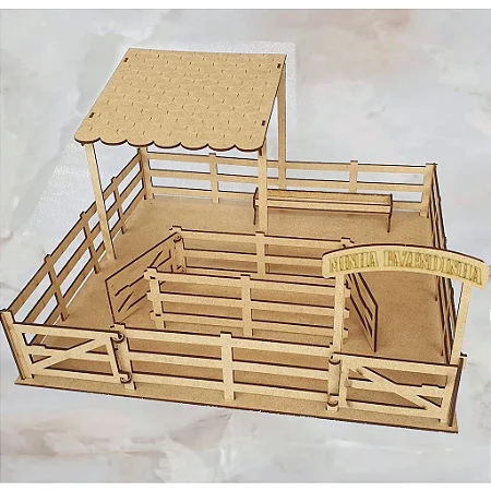 Fazendinha Curral MÉDIA Decoração Mdf Cru Corte Laser.