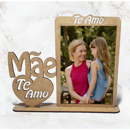 Porta Retrato Dia Das Mães Foto 15x10 Em Mdf Crú