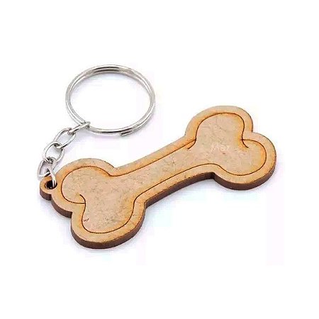Kit Chaveiros Osso Cachorro Gato Pet Shop Lembrancinha Mdf Crú