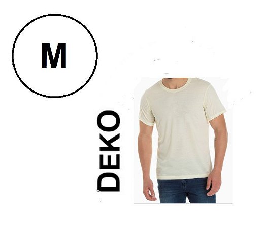 CAMISETA POLIESTER OFF WHITE TAM M 145G DEKO