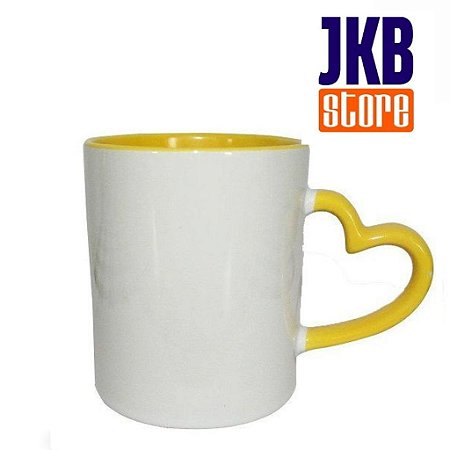 CANECA ALÇA CORAÇÃO INT/ALÇA AMARELA JKB UND