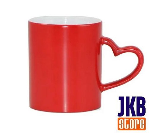 CANECA MAGICA ALÇA CORAÇÃO FOSCA VERMELH 325ML JKB