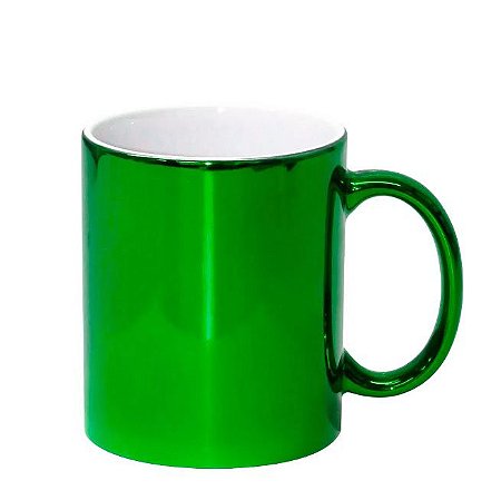 CANECA CROMADA VERDE AAA C/CX 325ML DEKO UND