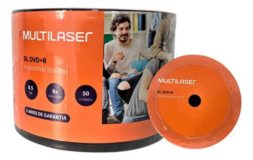 DVD+R DL MULTILASER PRINT UMEDISC 8.5GB 50 UND