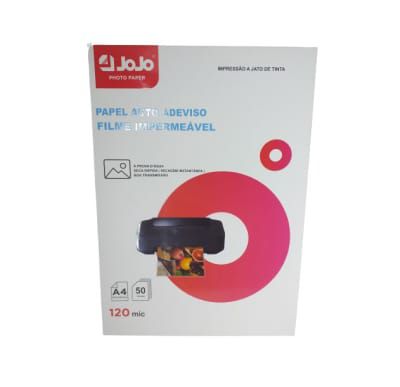 PAPEL VINIL BRANCO PD'AGUA ADESIVOA4 50F 1PCT JOJO