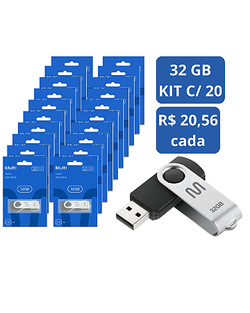 PENDRIVE TWIST 2 32GB PD589 MULTILASER CX 20 UNDS