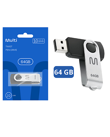 PENDRIVE TWIST2 64GB PD590 MULTILASER