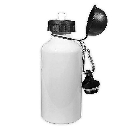 SQUEEZE ALUMINIO BRANCO TAMPA BOLINHA/MOSQUETAO 600ML